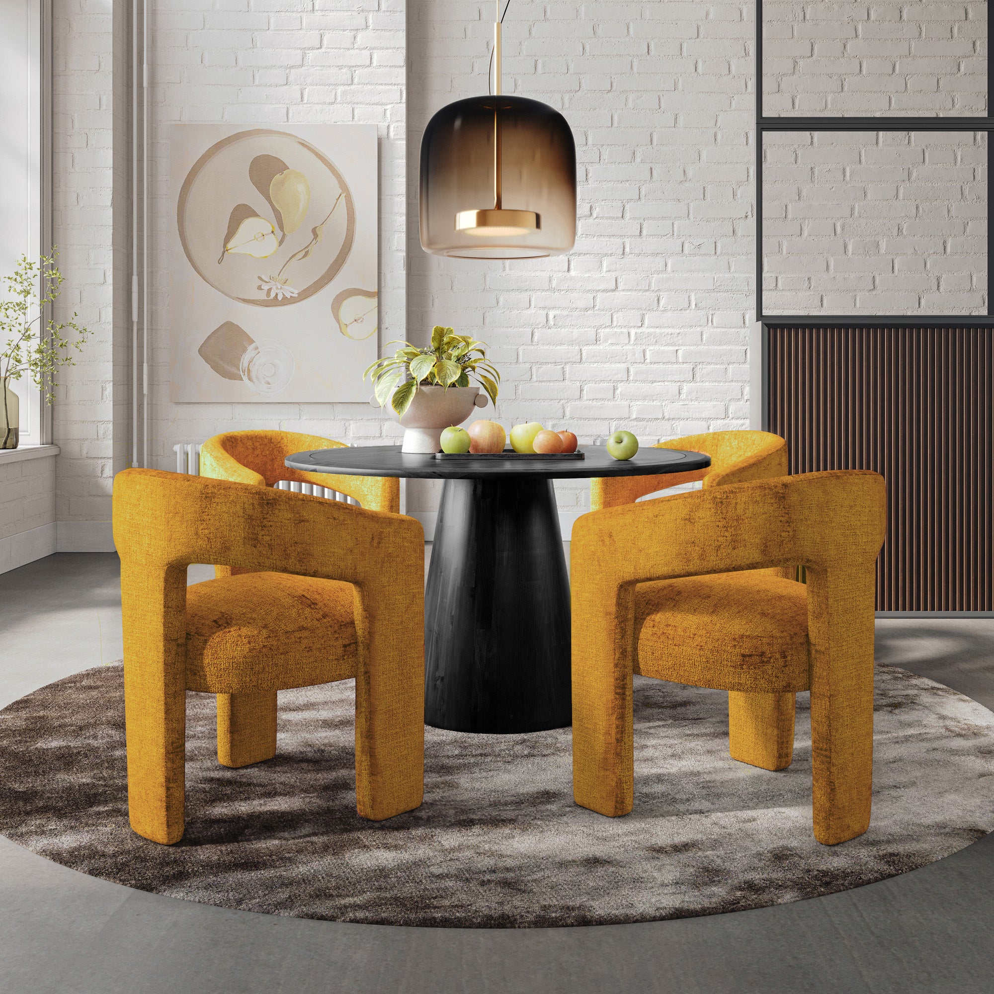 Stół okrągły Avola 127 cm – orzechowy Livin Hill – zdjęcie 14