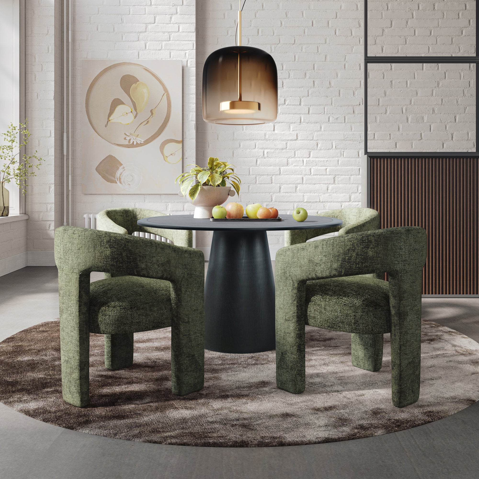 Krzesło tapicerowane Leith – oliwkowe Livin Hill – zdjęcie 12