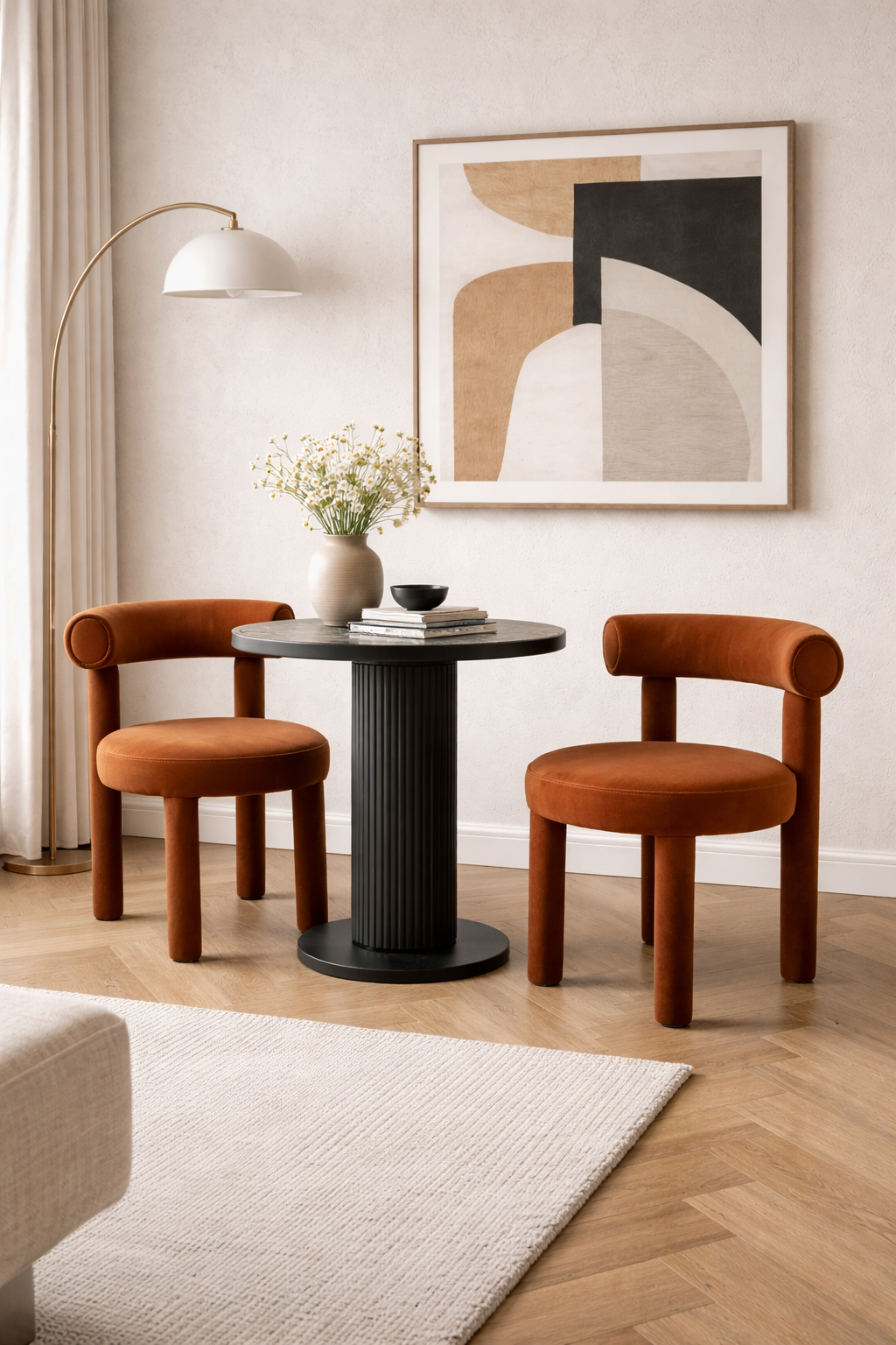 Krzesło tapicerowane Leith – siena palona Livin Hill – zdjęcie 9