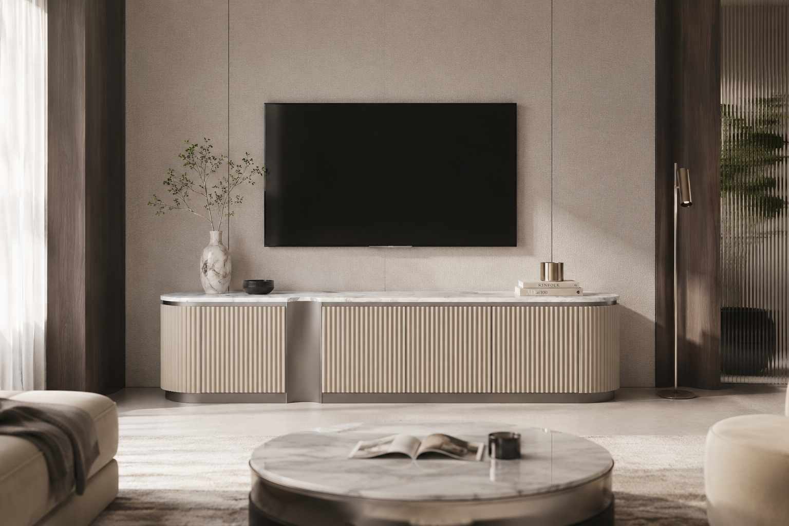 Szafka RTV Stilig 200 cm – beżowa Livin Hill – zdjęcie 5