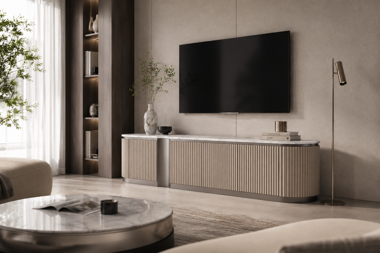 Szafka RTV Stilig 200 cm – beżowa Livin Hill – zdjęcie 6