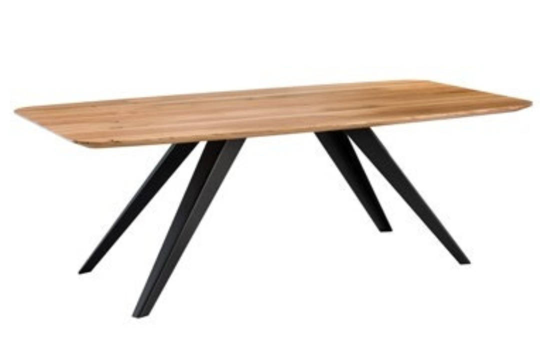 CALIPSO elegancki stół dębowy z metalowymi nogami