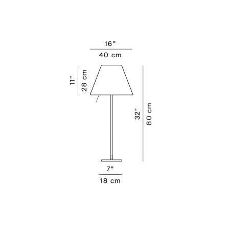 Costanza Fixed – on/off – rysunek wymiarowy – Luceplan