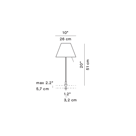 Costanzina fixing pin – rysunek wymiarowy – Luceplan