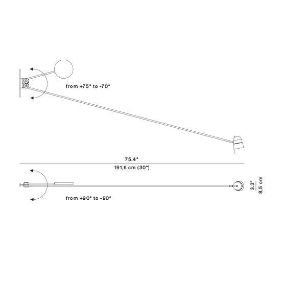 Counterbalance – rysunek wymiarowy – Luceplan