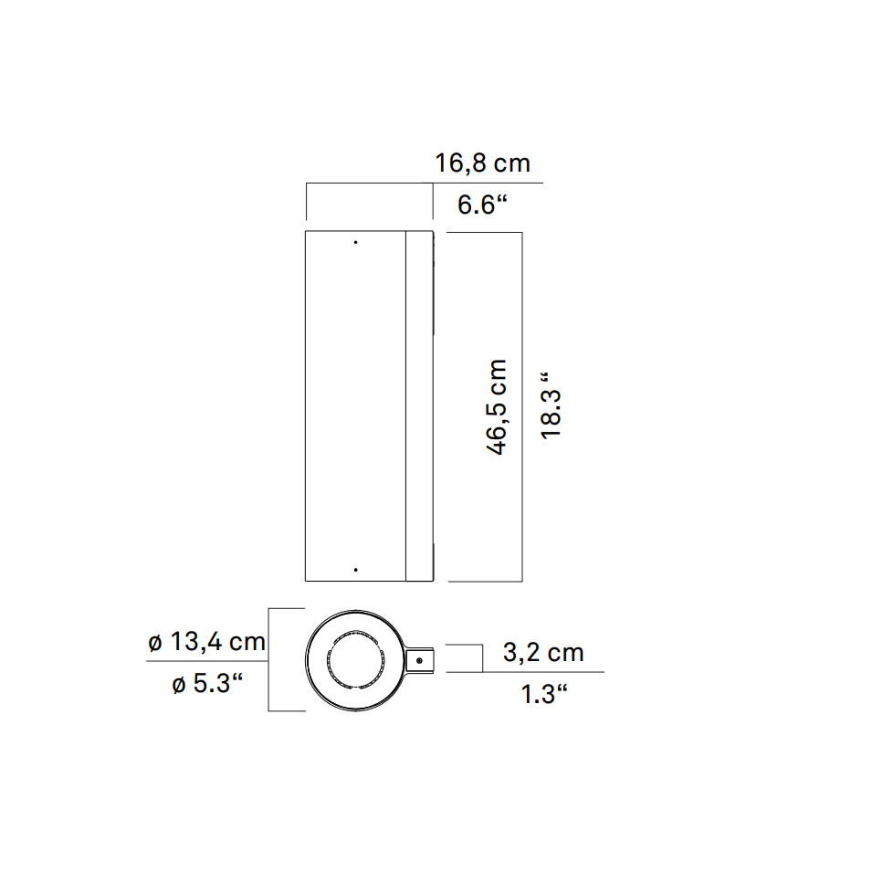 E04 ø 13,4 cm – rysunek wymiarowy – Luceplan