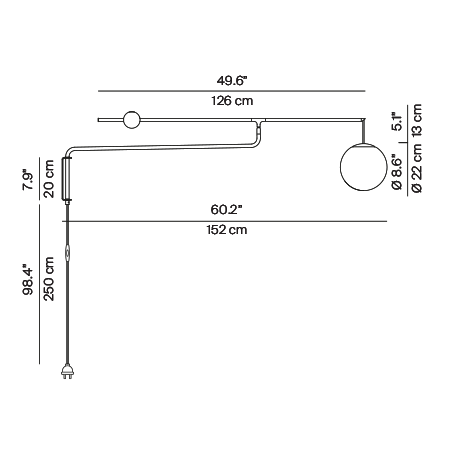 Malamata – rysunek wymiarowy – Luceplan