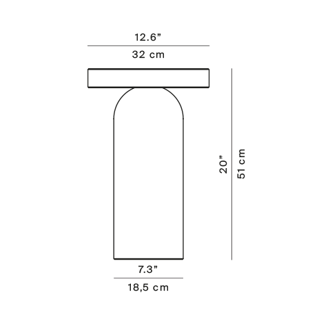 Nui C model – rysunek wymiarowy – Luceplan
