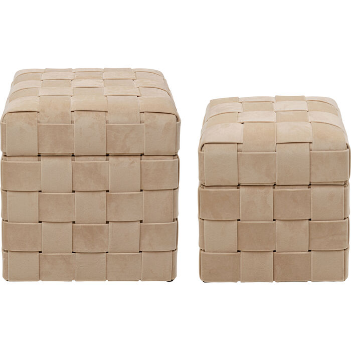 Pufy ze schowkiem Weave Beige – KARE Design