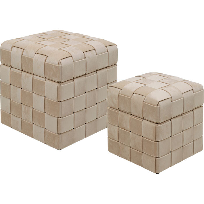Pufy ze schowkiem Weave Beige – KARE Design