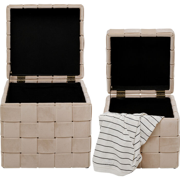 Pufy ze schowkiem Weave Beige – KARE Design