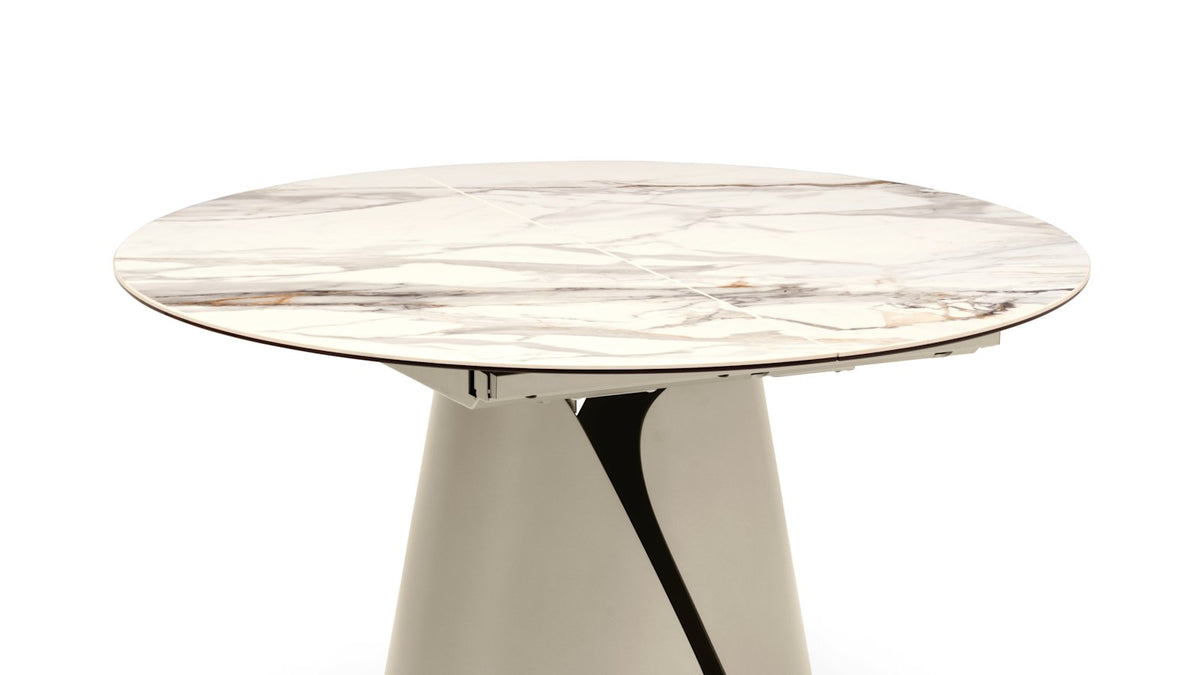 Stół Tango Calligaris – perłowy beż P46M i blat Calacatta Paonazzo P31C