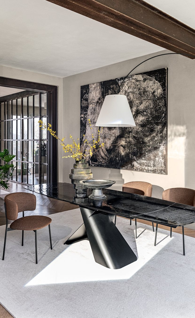 Stół rozkładany Axiom 165/200 cm ze szklanym blatem Calligaris