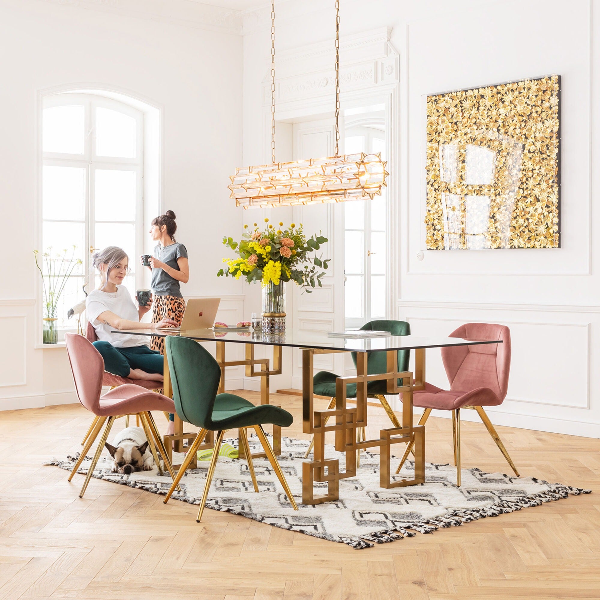 Dekoracja ścienna Gold Flower złota 120×120 – Kare Design