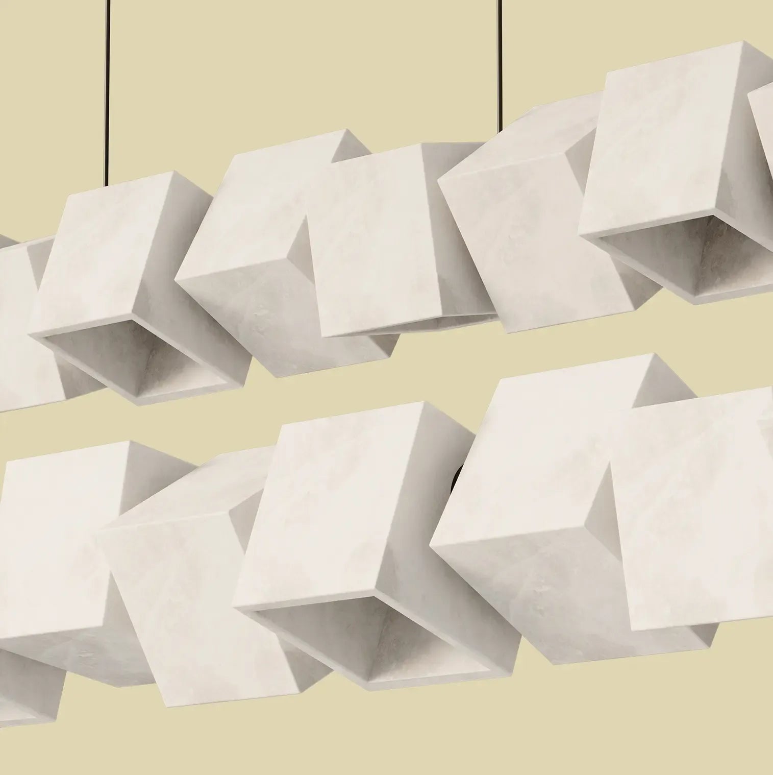 Cubic L – lampa wisząca LED z alabastru