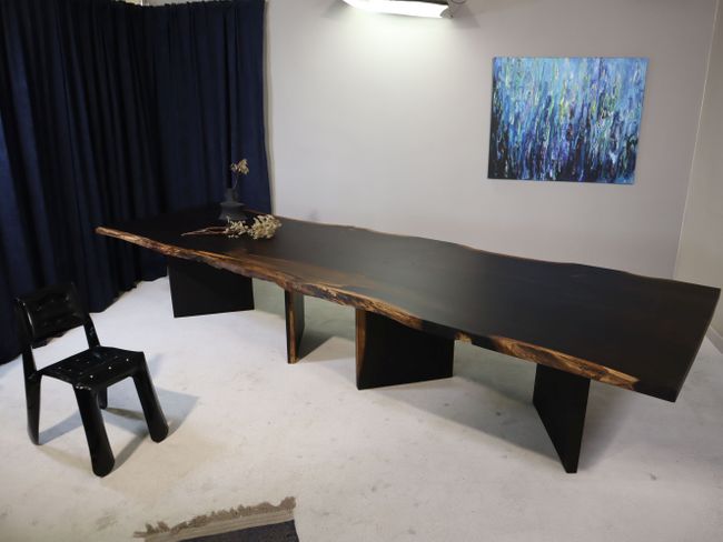 Stół Smoked Oak Live Edge 400 × 110 cm Bruni
