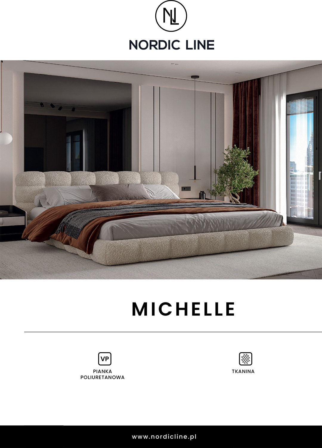 Łóżko tapicerowane Michelle – Nordic Line