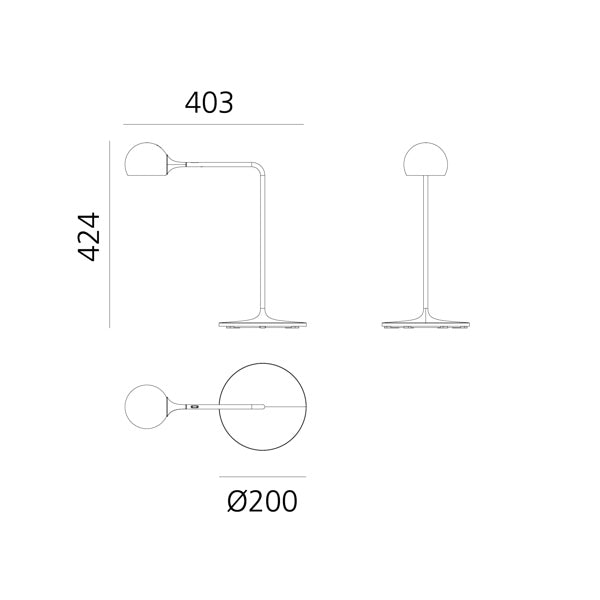 Ixa – antracytowa lampa stołowa LED