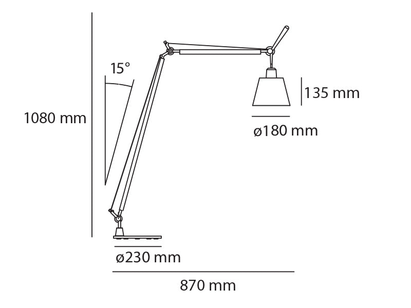 Tolomeo Basculante Reading – lampa podłogowa z abażurem