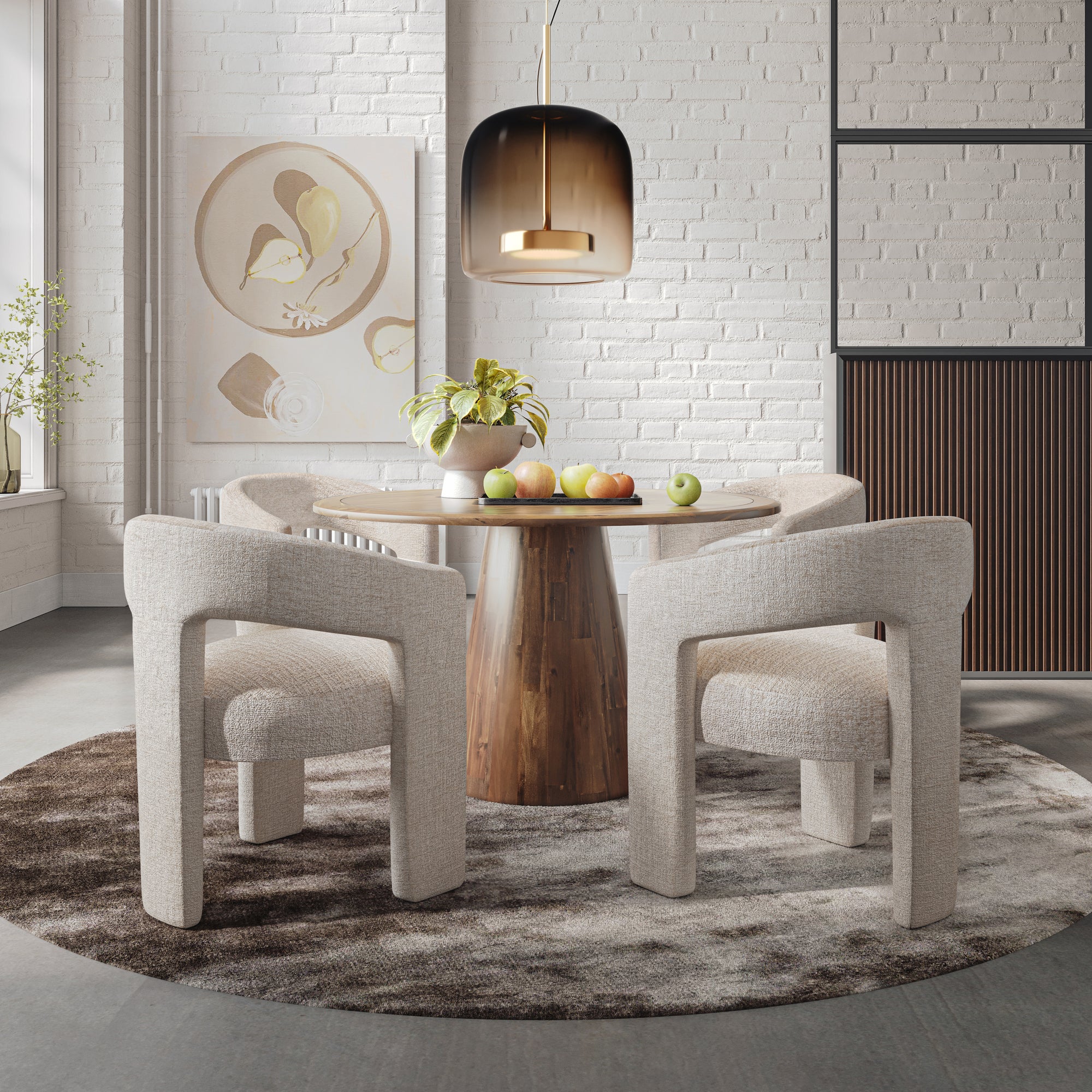 Stół okrągły Avola 127 cm – orzechowy Livin Hill – zdjęcie 8