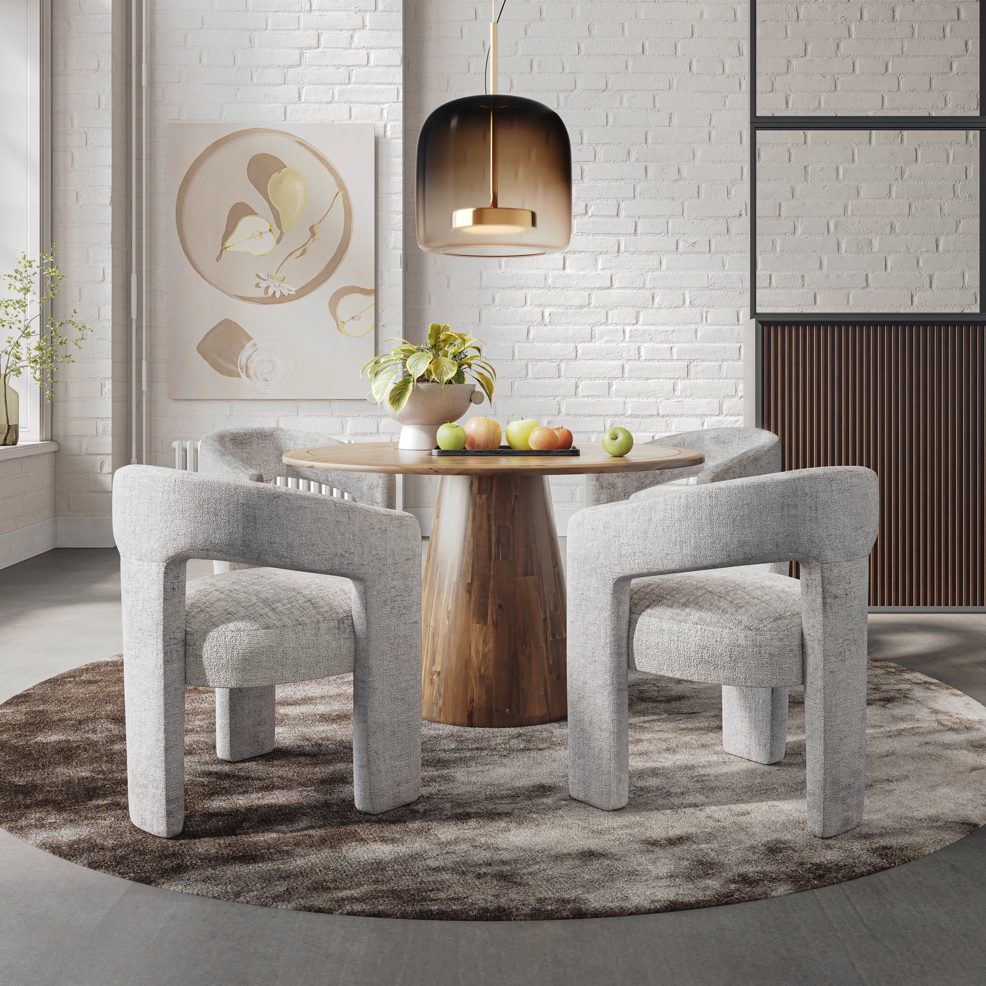 Stół okrągły Avola 127 cm – orzechowy Livin Hill – zdjęcie 9