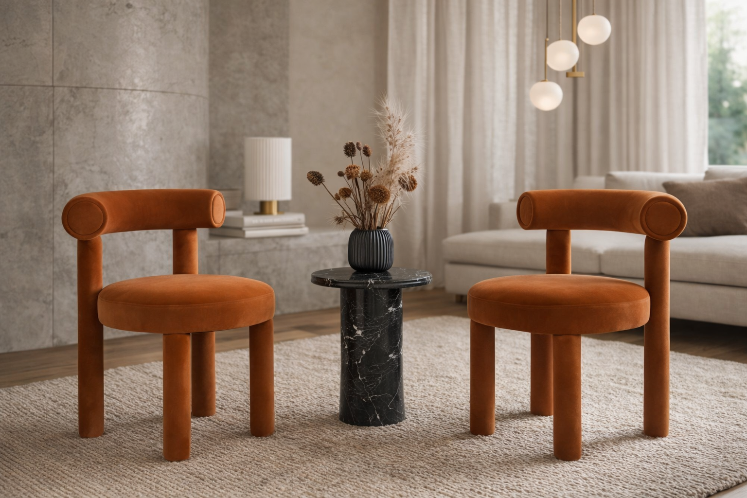 Krzesło tapicerowane Leith – siena palona Livin Hill – zdjęcie 10