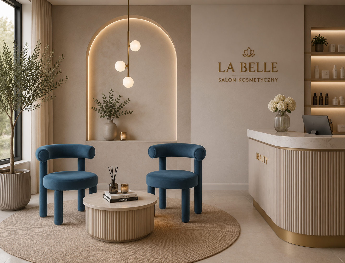 Krzesło tapicerowane Leith – niebieskie Livin Hill – zdjęcie 11