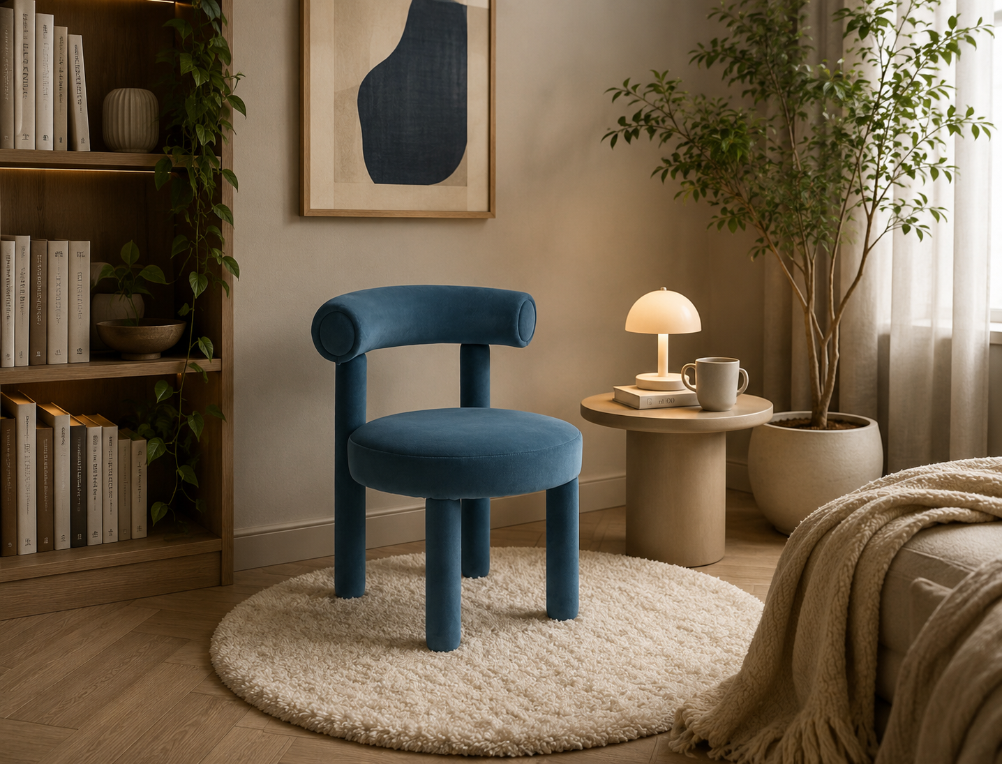 Krzesło tapicerowane Leith – niebieskie Livin Hill – zdjęcie 9