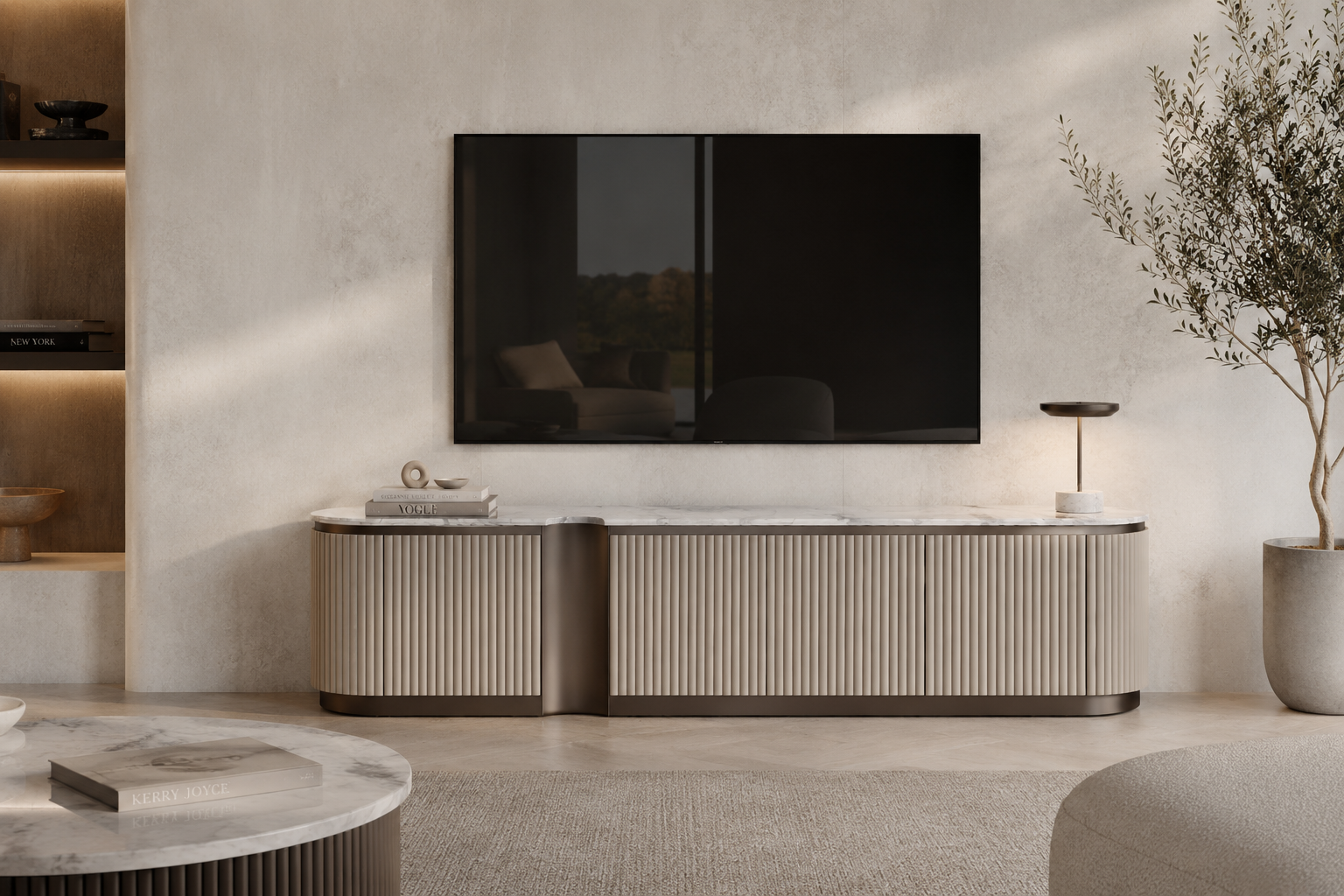 Szafka RTV Stilig 200 cm – beżowa Livin Hill – zdjęcie 8