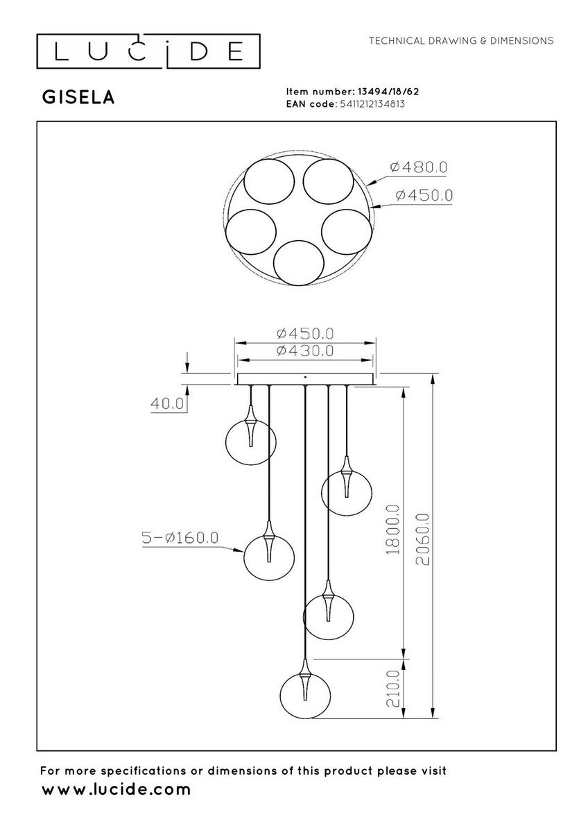 Lampa wisząca Gisela – Lucide Premium