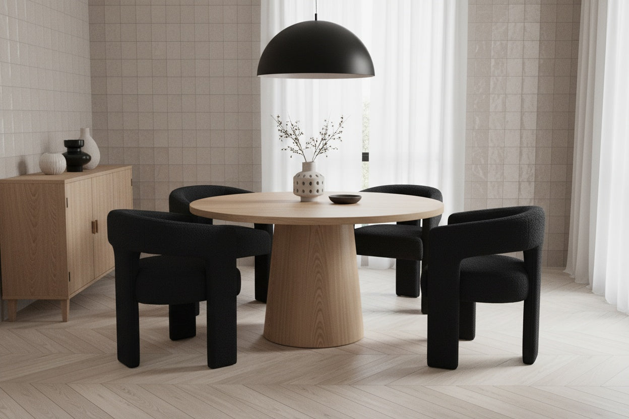 Krzesło tapicerowane Leith – czarne boucle Livin Hill – zdjęcie 11