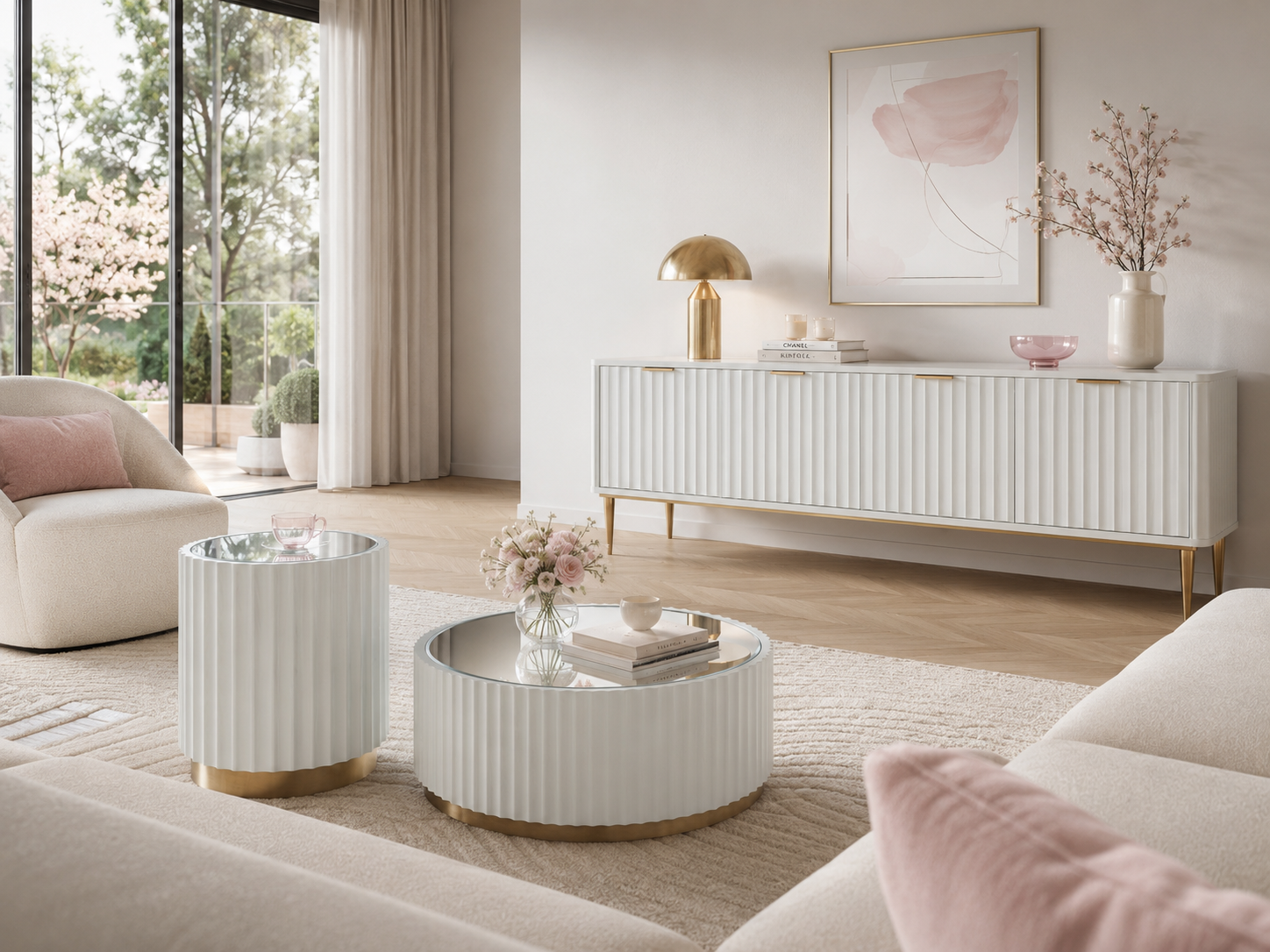 Stolik kawowy Stilig 90 cm z lustrzanym blatem Livin Hill – zdjęcie 17