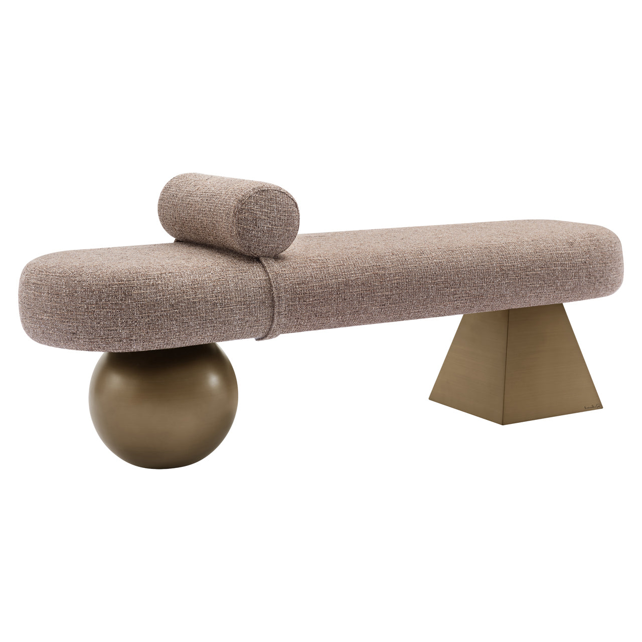Ławka Alexander Jones brązowy tweed ognioodporny Geneva – Richmond Interiors