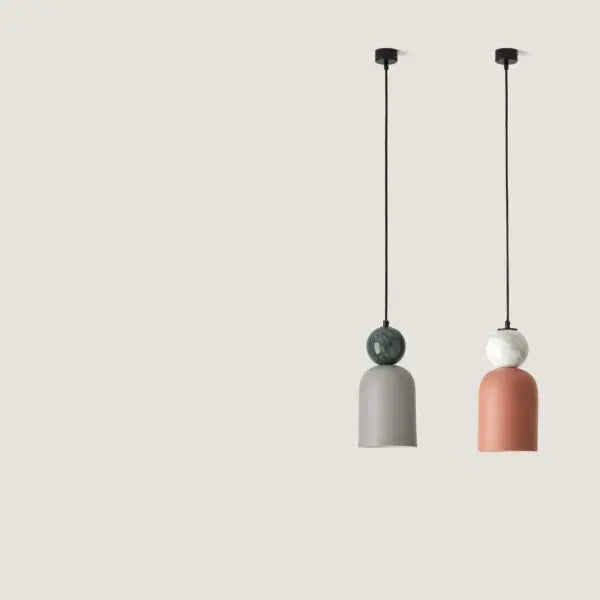 Bell – lampa wisząca ceramiczna z marmurem