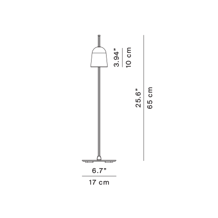Ascent with base – rysunek wymiarowy – Luceplan