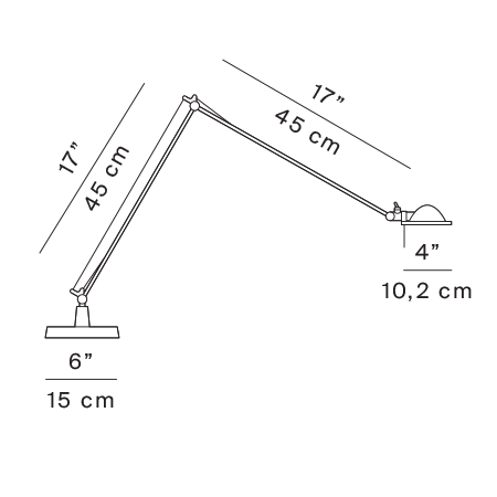 Berenice  arms 45+45 cm – rysunek wymiarowy – Luceplan