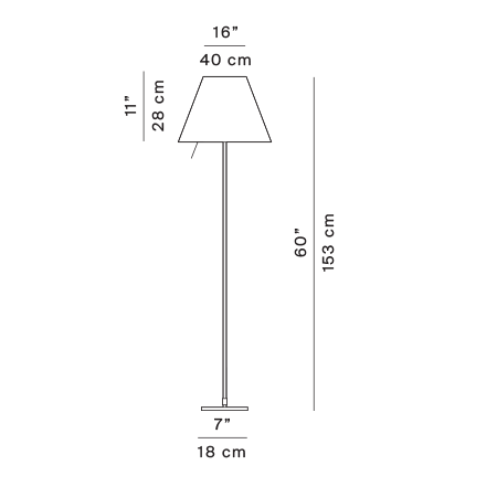 Costanza fixed on/off – rysunek wymiarowy – Luceplan