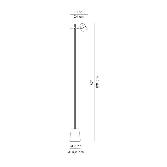 Counterbalance Floor – rysunek wymiarowy – Luceplan