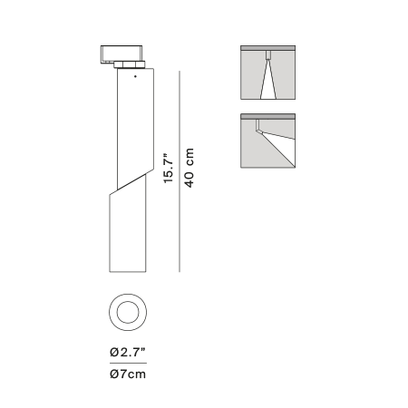 e06 electrified EUTRAC fixture – rysunek wymiarowy – Luceplan