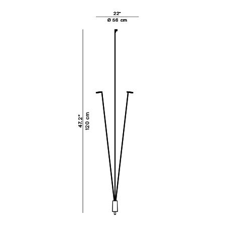 Flia multiple structure – 3 stems – rysunek wymiarowy – Luceplan