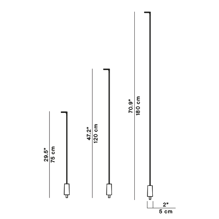 Flia single structure – rysunek wymiarowy – Luceplan