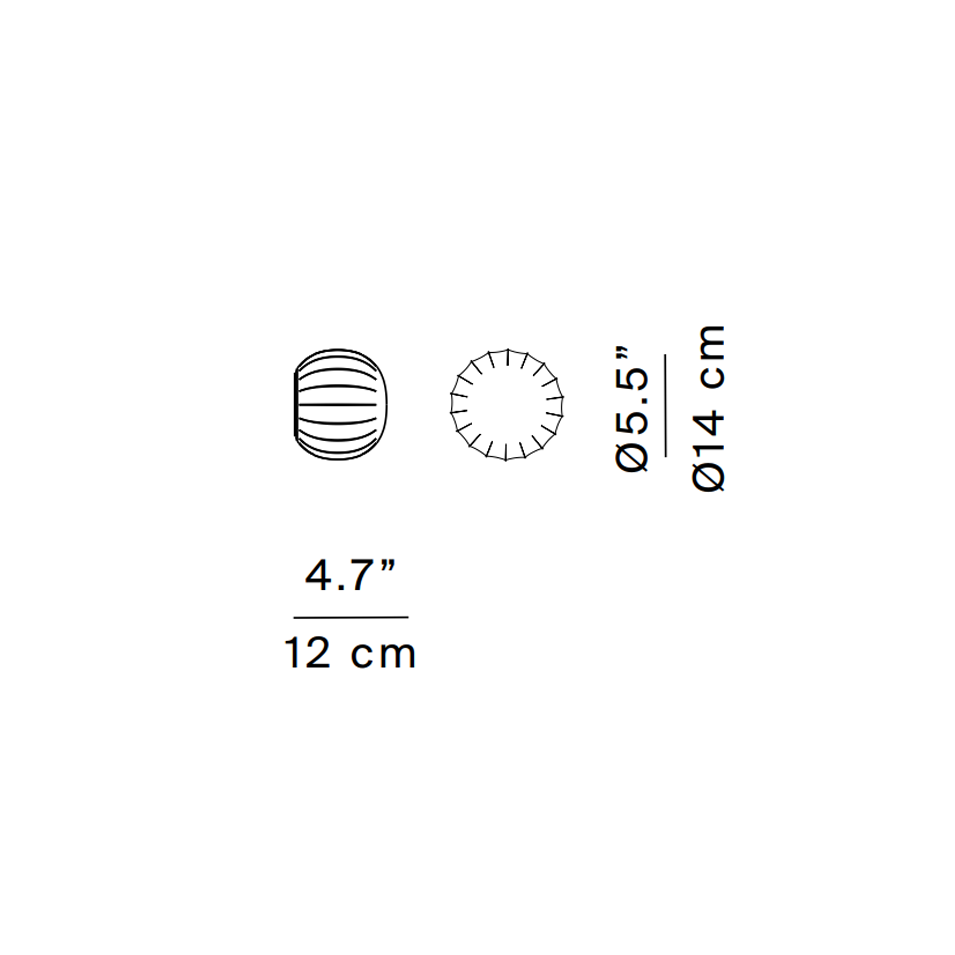 Lita ø 14 cm – rysunek wymiarowy – Luceplan