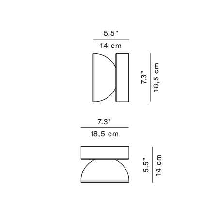 Nui D model – rysunek wymiarowy – Luceplan