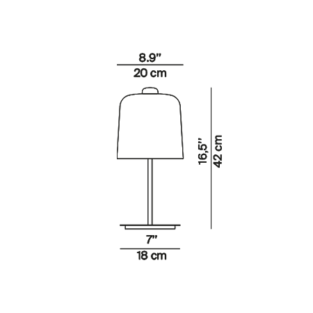 Zile 20 – rysunek wymiarowy – Luceplan