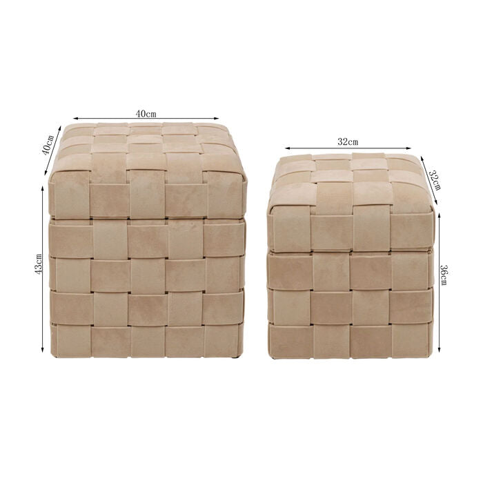 Pufy ze schowkiem Weave Beige – KARE Design