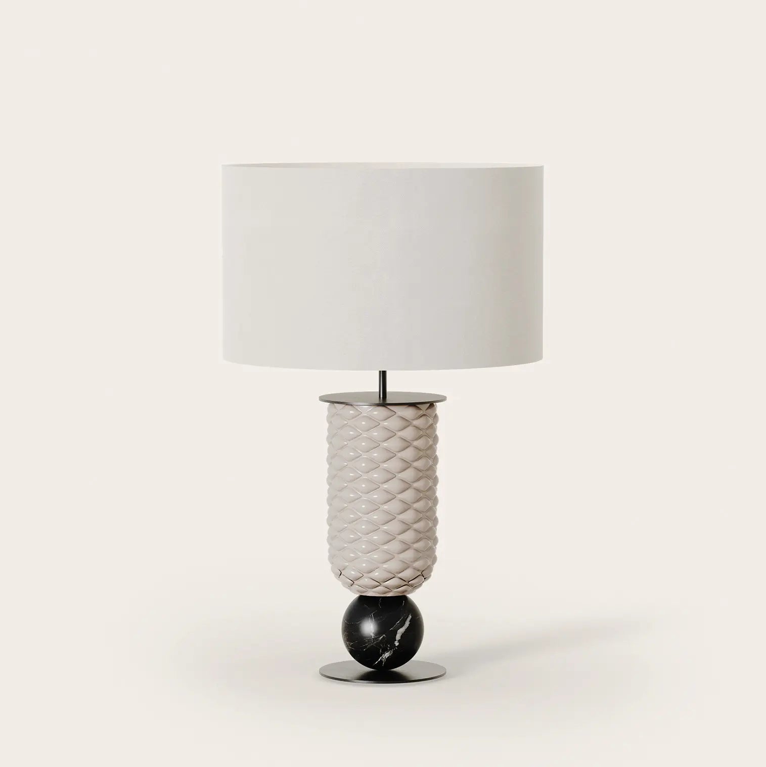 Olas – lampa stołowa szklana z marmurem