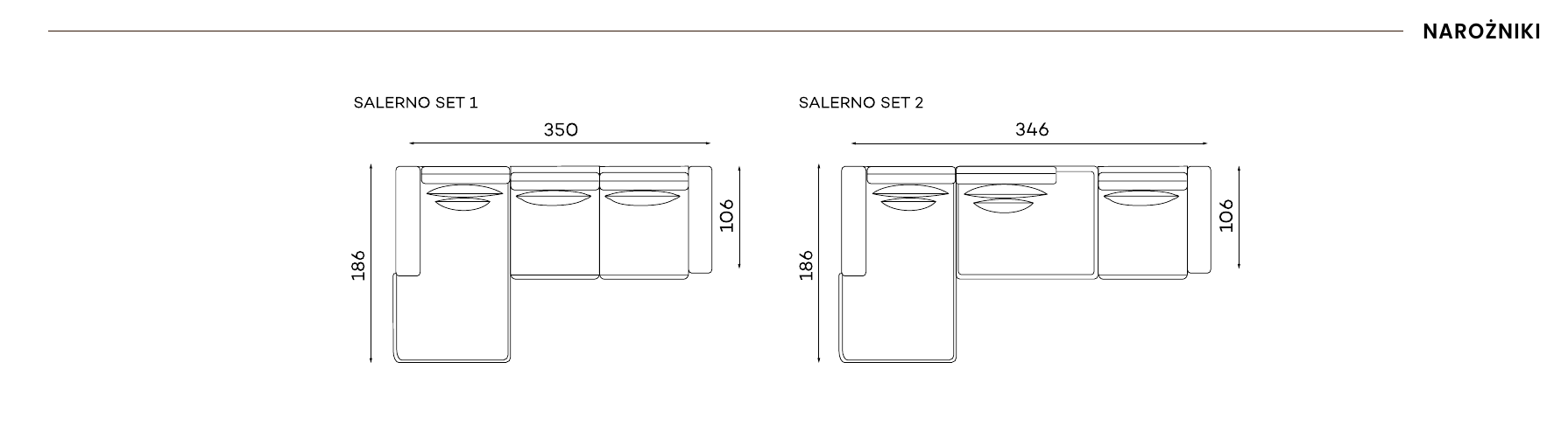 Salerno – narożnik modułowy