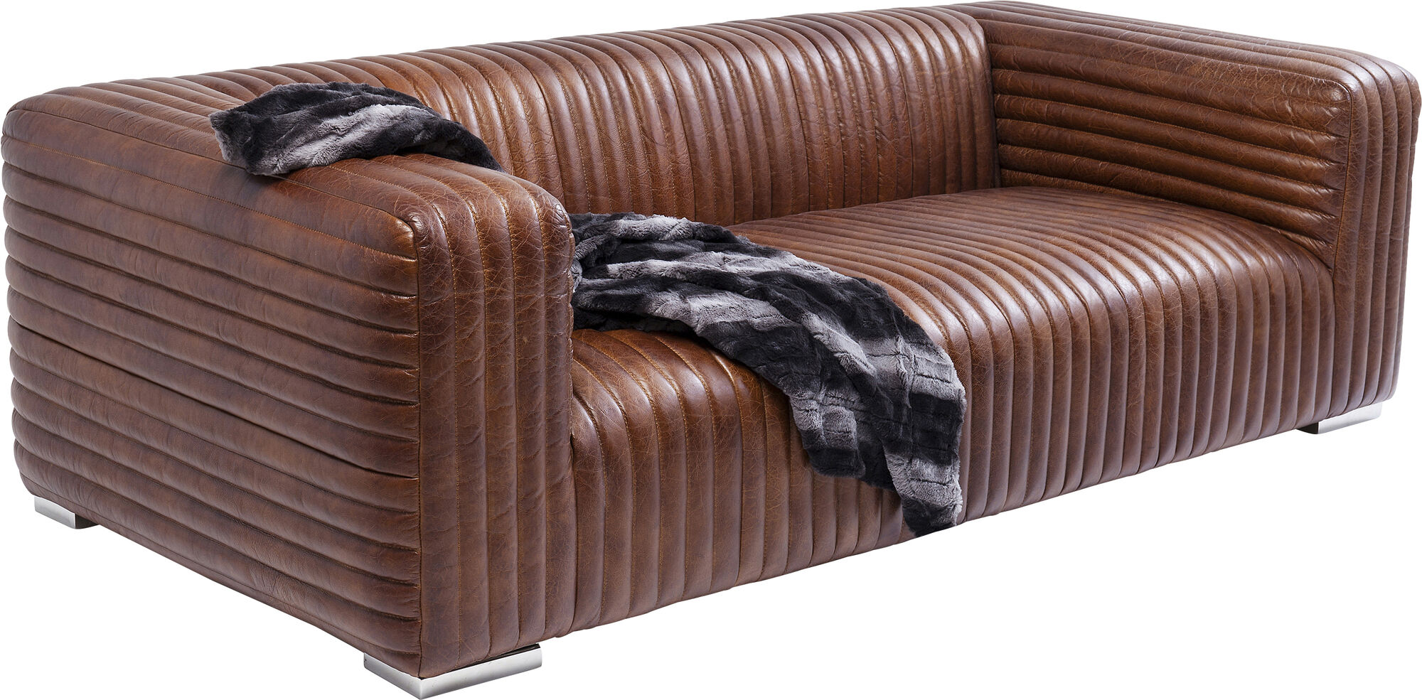 Malibu – sofa 3-osobowa skórzana brązowa