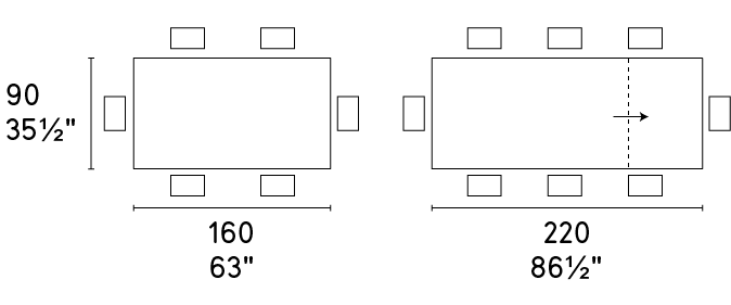Stół rozkładany Omnia 160–220 × 90 cm Calligaris