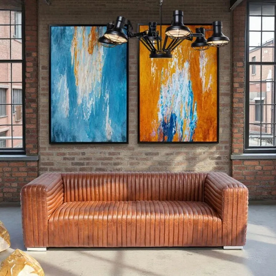 Malibu – sofa 3-osobowa skórzana brązowa